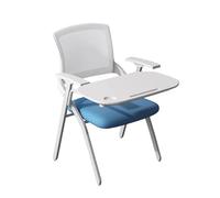 Ergonomic Swivel Office Chairs with Attached Desk - Foldable and Stackable Guest Chairs with Mesh Tablet Arm for Office, Training, and Conference Rooms