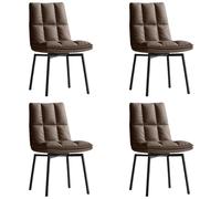 Ergonomic Swivel PU Leather Dining Chair Upholstered Kitchen Side Chair with Sturdy Metal Legs for Living Room & Home Office Modern Design Set of 1