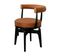 Ergonomic Swivel PU Leather Dining Chairs with Armrests, Modern Black & Brown Accent Chairs for Dining Room, Office, Lounge, and Dressing Table - Stylish Comfort