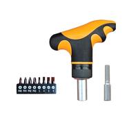 Ergonomic T Handle Ratchets Driver Set 1/4 Inch Bit Small Ratcheting Repair for & Repair Projects T Handle Screwdriver Set
