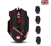 zelotes T90 Gaming Mouse 9200 DPI, 8 Programmable Buttons Multi-Modes LED lights USB Gaming Mice, Weight Tuning for Laptop, Desktop, PC, Macbook - Black