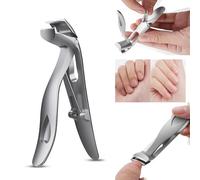 Ergonomic Toenail Clipper for Seniors - Angled Head, Wide Opening, Stainless Steel Nail Clipper