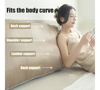Ergonomic Triangular Headboard Pillow, Backrest Support Wedge Cushion With Removable Cover, Breathable Lumbar Bolster Pillow For Bed And Sofa(Green,60cm)