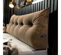 Ergonomic Triangular Headboard Wedge Bed Rest Reading Pillow Tufted Button Large Backrest Positioning Support Bolster Cushion Chenille Velvet Fabric (Color : brown, Size : 120cm)