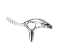 Ergonomic Trigger Point Massage Tool, Deep Tissue Gua Sha Muscle Scraper with Finger Holes, Portable Physical Therapy Tool for Full Body Pain Relief, Thumb Saver Acupressure Tool (Stainless Steel)