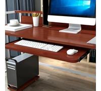 Ergonomic Under Desk Keyboard and Mouse Tray 60cm Wooden Pull Out Holder for Home/Office White Keyboard with Rounded Corners for Comfort and Space Saving