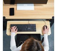 Ergonomic Under Desk Keyboard & Mouse Tray Retractable Computer Drawer Platform with C Clamp Mount 25cm Width Available in White Black Walnut & Teak Colors