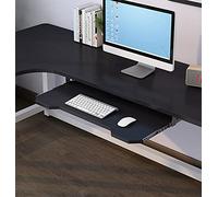 Ergonomic Under Desk Keyboard Tray Adjustable Sliding Wooden Keyboard & Mouse Holder Space Saving Computer Stand 70x30cm Perfect for Home Office & Gaming Setup Black
