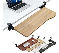 Ergonomic Under Desk Keyboard Tray with C-Clamp - Adjustable Height Space-Saving Smooth Glide Easy Installation for Home Office - Ultimate Workspace Organizer for Comfort and Efficiency.