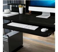 Ergonomic Under-Desk Keyboard Tray with Rounded Corners, Adjustable Sliding Computer Support, Office Solution (Black, 70 cm)