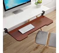 Ergonomic Under Desk Sliding Keyboard & Mouse Tray Retractable Computer Drawer with C Clamp Mount 25cm Width Available in White Black Walnut Teak