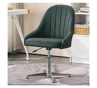 Ergonomic Upholstered Office Chair without Wheels CrossLegged Design Swivel Desk Chair for Home Modern Computer Chair with Back Support Stylish & Comfortable