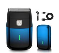 Ergonomic USB Electric Shaver with Single, Gradient Blue | Ergonomic Electric Foil Shaver with USB Charging Port for Hair Removal, Compact Travel Essential for Men