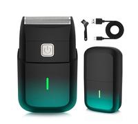 Ergonomic USB Electric Shaver with Single, Gradient Green | Ergonomic Electric Foil Shaver with USB Charging Port for Hair Removal, Compact Travel Essential for Men