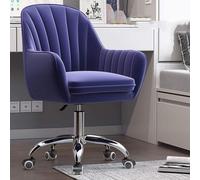 Ergonomic Velvet Office ChairAdjustable Height Desk Chair with Wheels Supports Up to 200kg Stylish Blue Design for Home & Office Use