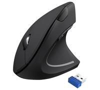 Ergonomic Vertical Wireless Mouse with Silent Click, Black - EMS01007BA01