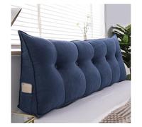 Ergonomic Wedge Headboard Pillow For Back Support And Reading,Super Soft Triangular Bedrest Cushion With Side Pocket, Removable Cover For Bed Sofa(Dark blue,200cm)
