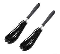 Ergonomic Wheel Brush 36cm Scratch-Free Tire Clean | 36cm reach, soft bristles, scrub tires easily, remove grime, minimal effort, for durable ABS handle