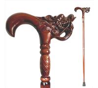 Ergonomic Wood Walking Stick, Foldable with Animal Carving Handle, Stable Rubber Tip, Handmade for Hiking and Traveling, Easy Transport