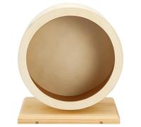 Ergonomic Wooden Hamster Wheel for Dwarf Hamsters - 8.26 in Quiet Running Toy with Cork Pad for Safe Exercise and Dental Health