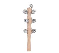 Ergonomic Wooden Handle: Your Powerful and Clear | Hand Sleigh Bells | Manual Rescue Bells | Musical Percussion Race Shaker Toy | Jingle Bells Stays with a Wooden Handle