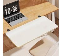 Ergonomic Wooden Keyboard Tray - Desk Extender No Drill 40x20cm Perfect for Home Office Adjustable Keyboard Shelf Space-Saving Desk Extension Comfortable Typing Solution