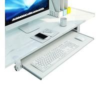 Ergonomic Wooden Keyboard Tray with Sliding Rails, White, 55 x 30 cm - Perfect for Desk nization, Space-Saving Design, Enhances Comfort and Productivity