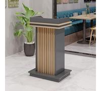 Ergonomic Wooden Podium Stand with Large Storage Portable Lectern for Church Classroom & Conference Heavy-Duty Reception Desk for Presentations & Events