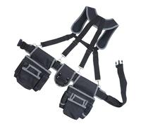 Ergonomic Work Tool Belt with Multi Pocket Storage Compartment Reinforced Padded Strap Adjustable Suspender Pouches Construction Belt with Suspenders