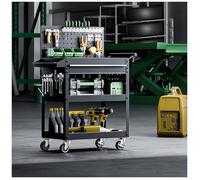 Ergonomic Workshop Repair Cart with Quiet Brake Wheels Pre-installed Nuts Removable Tool Box 300 Kg Load Capacity - Ideal Hand Truck for Professionals