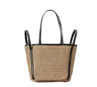 Ergonomic Woven Shoulder Bag With Fashionable Bucket Bags Handbag Suitable For Beach Walks And Pool Parties Leather Strap Bag