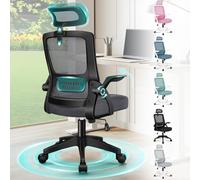 ErgonomicOfficeChairforHomeHighBackComterChairwithHeadrestDynamicLumbarSupportBreathableMesh90°FlipArmrestsSwivelDeskChair