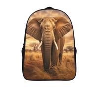 ergonomics bag 3d printed animal portraits two compartment laptop daypack cool african elephant laptop backpack with big pockets-16inch,sturdy casual rucksack hiking outdoor activities