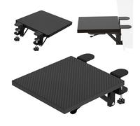 Ergonomics Desk Extender Tray, Table Mount Arm Wrist Rest Shelf 90° Foldable Elbow Arm Support Punch-Free Clamp on Computer Arm Rest Keyboard Drawer Tray for Home Office (20x24 cm)