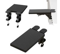 Ergonomics Desk Extender Tray, Table Mount Arm Wrist Rest Shelf 90° Foldable Elbow Arm Support Punch-Free Clamp on Computer Arm Rest Keyboard Drawer Tray for Home Office (30x15cm)