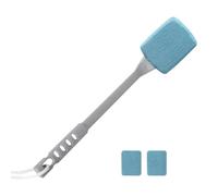 Ergonomics Plastic Back Scrubber for Shower Curved Detachable Back Scrubber Bath Brush for Skin Exfoliating Bath Massage Bristles Easy to Lather(Blu)