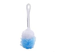 Ergonomics Plastic Back Scrubber for Shower with Curved Long Handle Wall Mount Bath Brush Can Produce Rich Foam for Men Women Elder Easy to Lather(Blu)