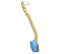 Ergonomics Silicone Back Scrubber for Shower Curved Detachable Bath Brush Wall Mount Bath Brush Body Exfoliator Men and Women Easy to Lather(Blu)