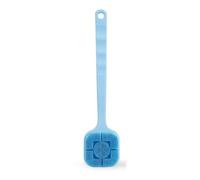 Ergonomics Silicone Back Scrubber for Shower Wall Mount Double Sided Shower Brush for Skin Exfoliating Bath Massage Bristles Easy to Lather(Blu)