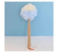 Ergonomics Wood Back Scrubber for Shower Hangable Bath Brush Body Exfoliator Can Produce Rich Foam for Men Women Elder Easy to Lather(Blu)