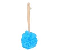 Ergonomics Wood Back Scrubber for Shower Wall Mount Bath Brush with Long Handle Can Produce Rich Foam for Men Women Elder Easy to Lather(Blu)