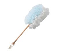 Ergonomics Wood Back Scrubber for Shower Wall Mount Soft Bath Brush Long Handle Can Produce Rich Foam for Men Women Elder Easy to Lather(Blu)