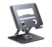 Ergonomischer laptop stand aus aluminium legierung 17 x 15 x 11.5 cm - adjustable and rotatable Notebookholder with non-slip silicone coating | Faltbarer Laptop-Stand für Schreibtisch, Reisen & Office