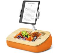 ERGONOV Lap Beanbag Tablet Pillow Stand, Adjustable Angles, Fits 4.7-12.9 inch Tablets/Phones, Soft Bean Bag Holder for Lap, Sofa(Orange) (Vibrant orange)