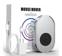 Ergopollo Mouse Jiggler, Undetectable Mouse Mover Device Wiggler Shaker - USB Cable & 5V1A Adapter, Keeps PC Screen Active, Silver