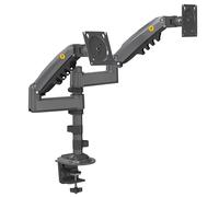 Ergosolid Heavy Duty Swivel Desk Mount with Gas Spring for Two 22-32 Inch LED LCD Monitors, VESA 75mm and 100mm up to 2x12 kg