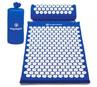 Ergotopia Acupressure Mat for Soothing Relaxation/Massage Mat for Quiet Moments and Better Blood Circulation/with Acupressure Pillow, blue, 68 x 42cm
