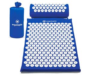 Ergotopia Acupressure Mat for Soothing Relaxation/Massage Mat for Quiet Moments and Better Blood Circulation/with Acupressure Pillow, blue, 68 x 42cm
