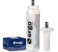 Ergotrail Collapsible Water Bottle with Filter - 17oz Soft Flask for Hiking, Running & Camping - Leak-Free Squeeze Water Filter - Portable, Lightweight, BPA-Free Hydration