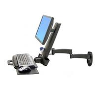 Ergotron 45-230-200 - 200 Series Combo Arm - Mounting kit (handle, wall plate, articulating arm, support tray) for LCD display / keyboard / mouse / bar code scanner - black - screen size: up to 24" - wall-mountable